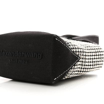 Alexander Wang Mesh Crystal Rhinestone Mini Crusier Tote Black Silver 9 of 10