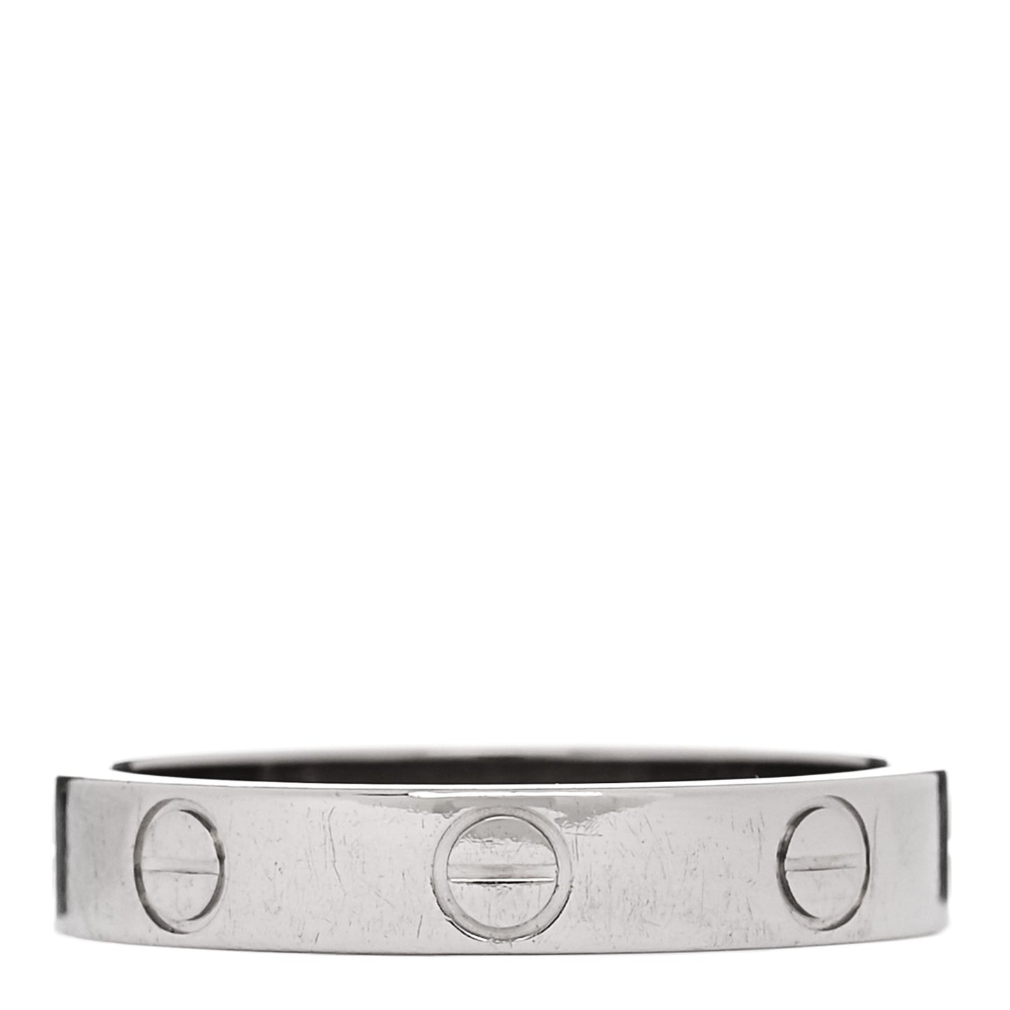 18K White Gold 3.5mm LOVE Wedding Band Ring 53 6.5