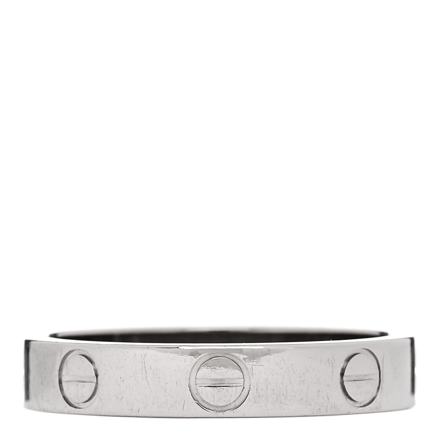 Cartier 18K White Gold 3.5mm LOVE Wedding Band Ring 53 6.5 1 of 5