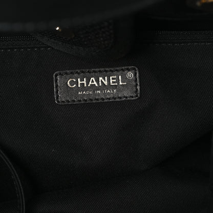 Chanel Mixed Fibers Calfskin Striped Medium Deauville Black 6 of 14