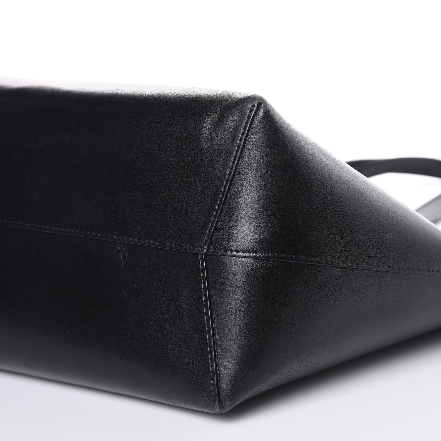 Mansur Gavriel Smooth Calfskin Large Shopping Tote Black Argento 9 of 22