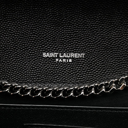 Saint Laurent Grain De Poudre Medium Classic Monogram Kate Satchel Black 6 of 11