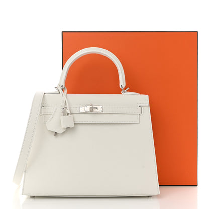 Hermes Epsom Kelly Sellier 25 New White 11 of 11