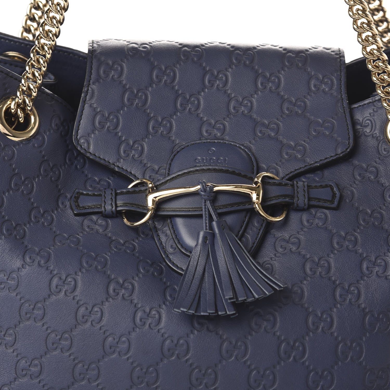 Gucci Guccissima Medium Emily Shoulder Bag Blue 10 of 12