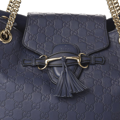 Gucci Guccissima Medium Emily Shoulder Bag Blue 10 of 12