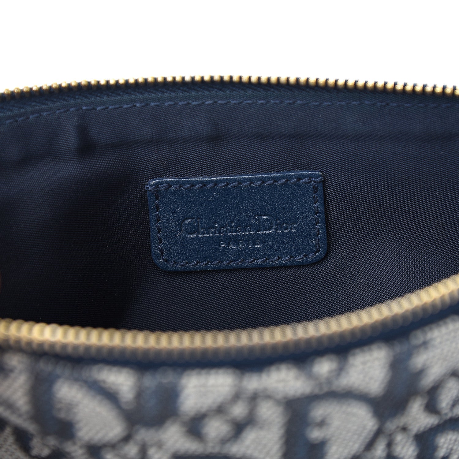 Christian Dior Monogram Mini Saddle Pochette Navy 5 of 9