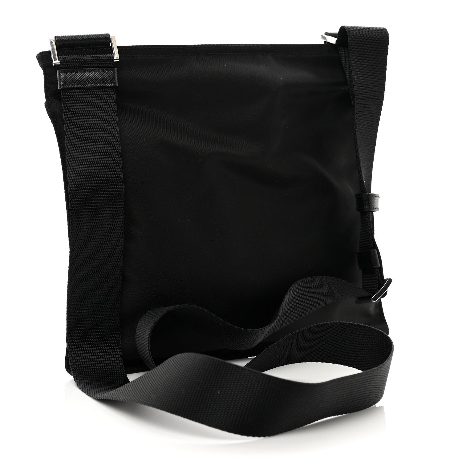Prada Nylon Vela Flat Messenger Bag Black 3 of 9