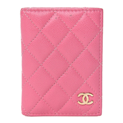 Chanel Caviar Quilted Card Holder Wallet Pink 1 of 15