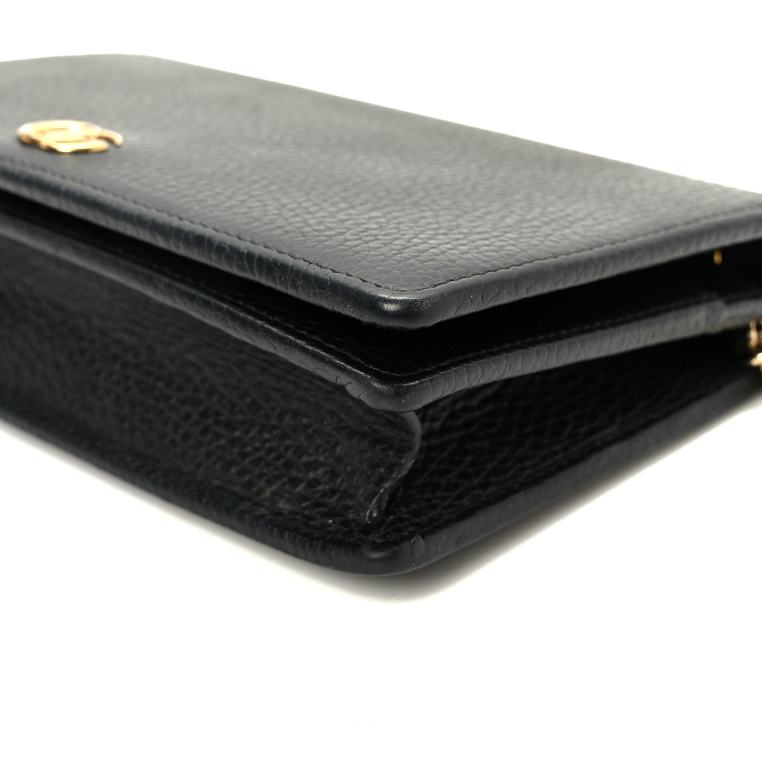 Gucci Calfskin Mini GG Marmont Chain Wallet Black 9 of 9