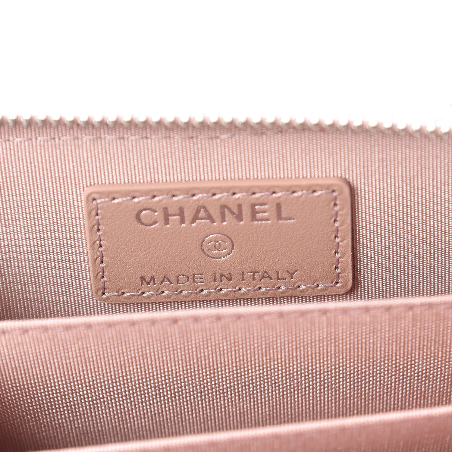 Chanel Goatskin Camellia Embossed Zip Coin Purse Light Pink 6 of 8