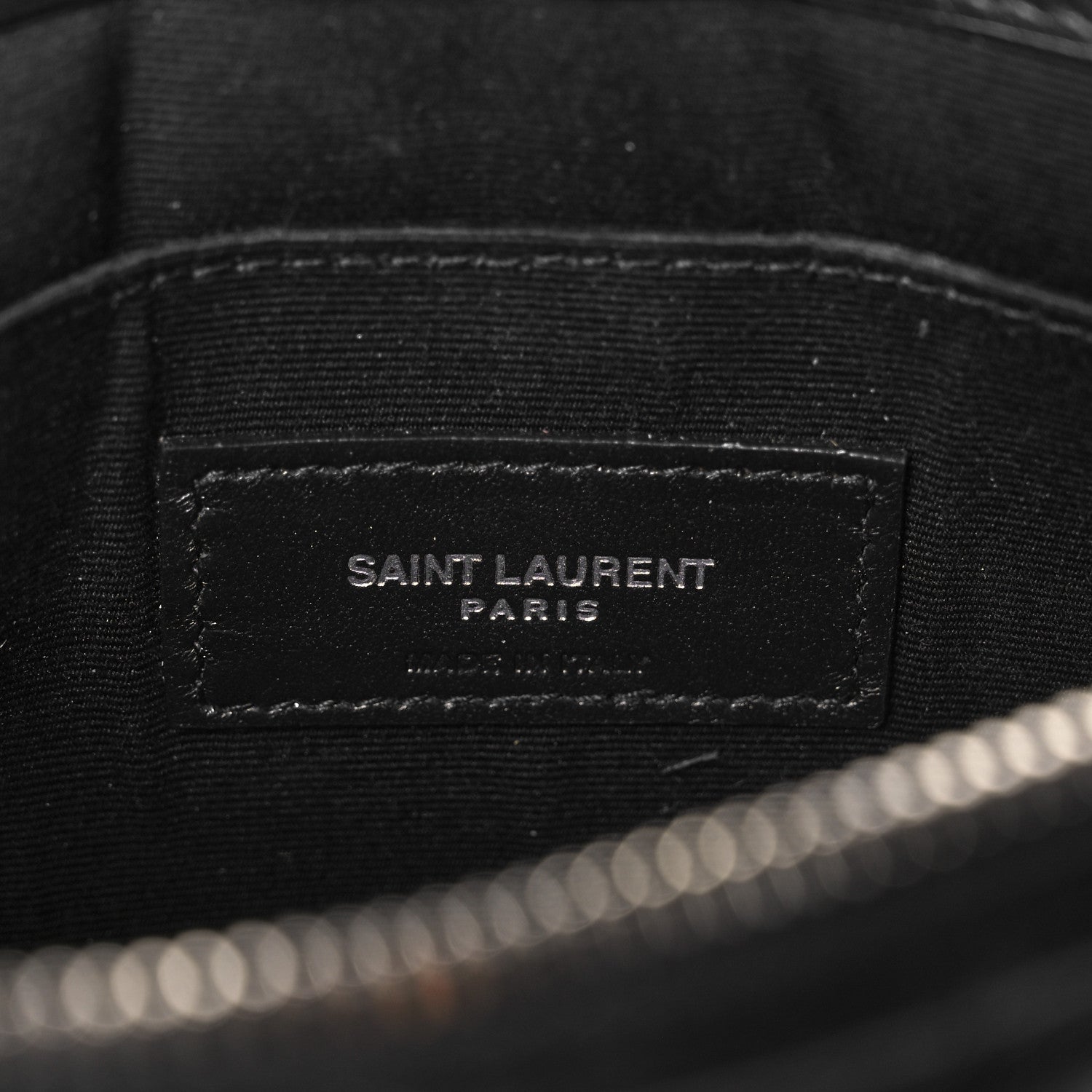 Saint Laurent Calfskin Matelasse Chevron Monogram A5 Wristlet Black 6 of 11