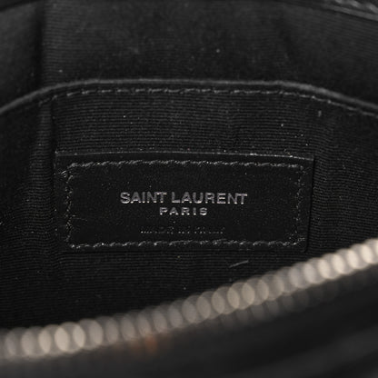 Saint Laurent Calfskin Matelasse Chevron Monogram A5 Wristlet Black 6 of 11