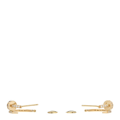 Cartier 18K Yellow Gold Diamond Juste Un Clou Pave Hoop Earrings 3 of 5