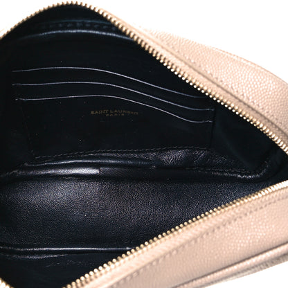 Saint Laurent Grain De Poudre Matelasse Monogram Mini Lou Camera Bag Dark Beige 5 of 7