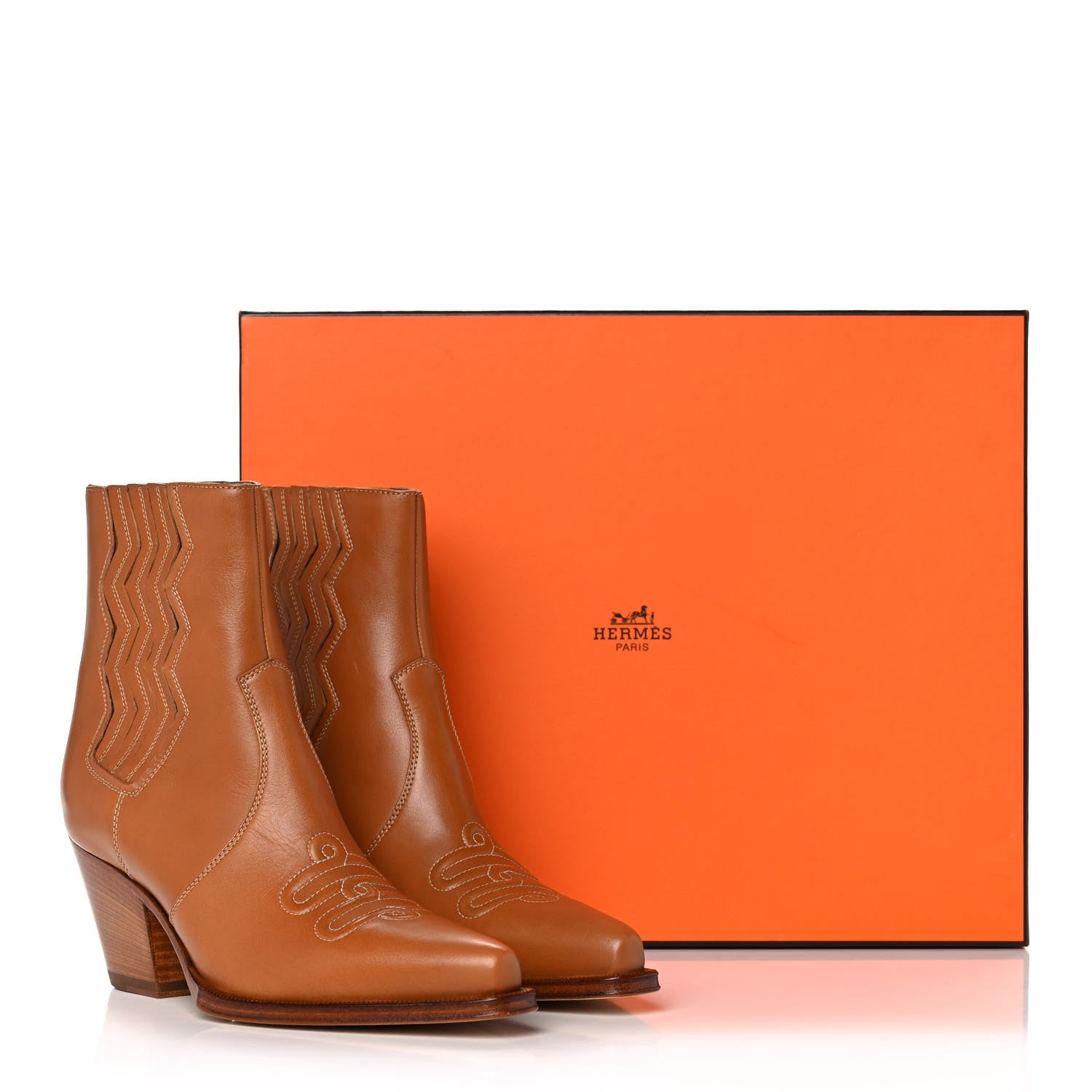 Hermes Calfskin Womens Vegas Ankle Boot 36.5 Naturel 11 of 11