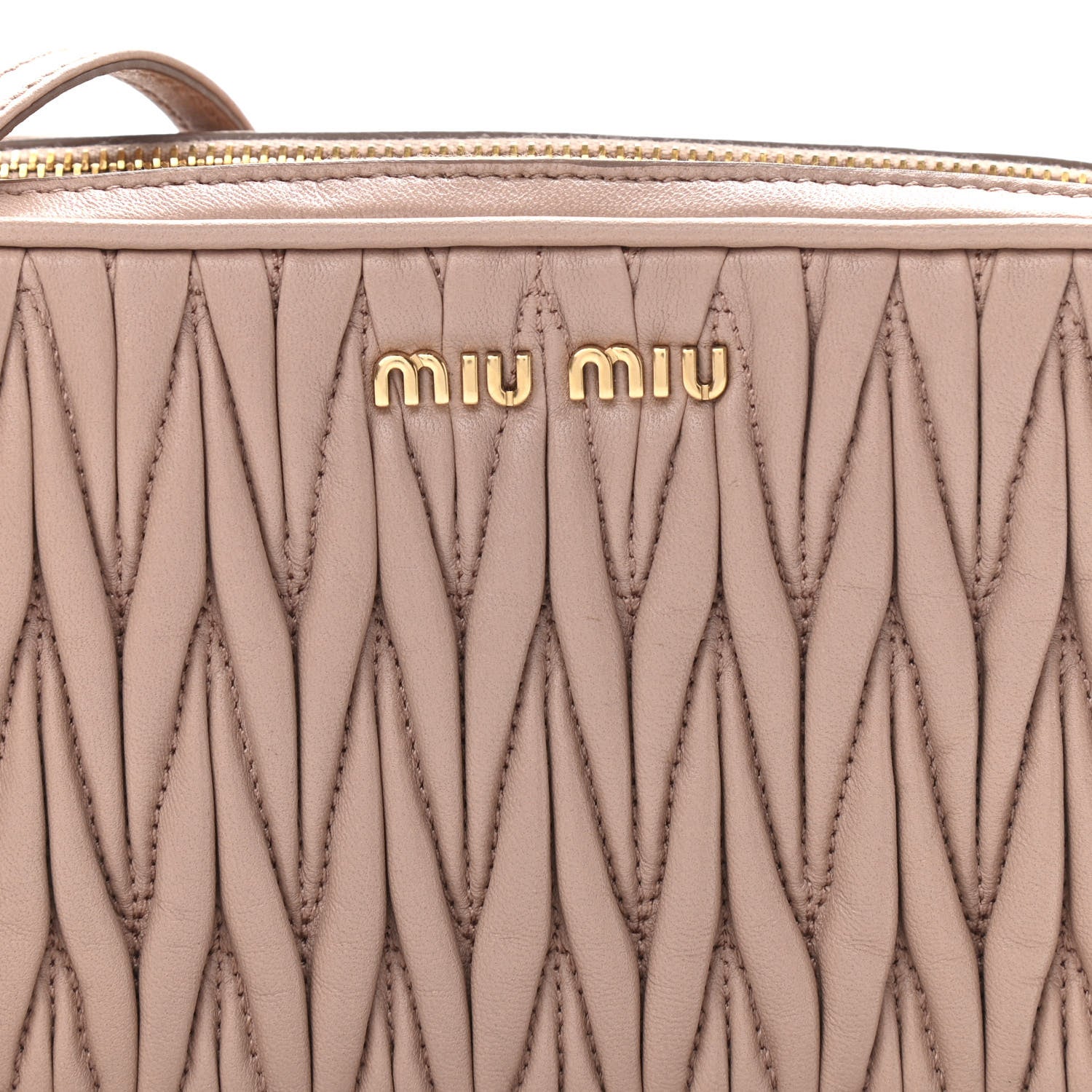 Miu Miu Nappa Matelasse Double Zip Shoulder Bag Cammeo 10 of 12