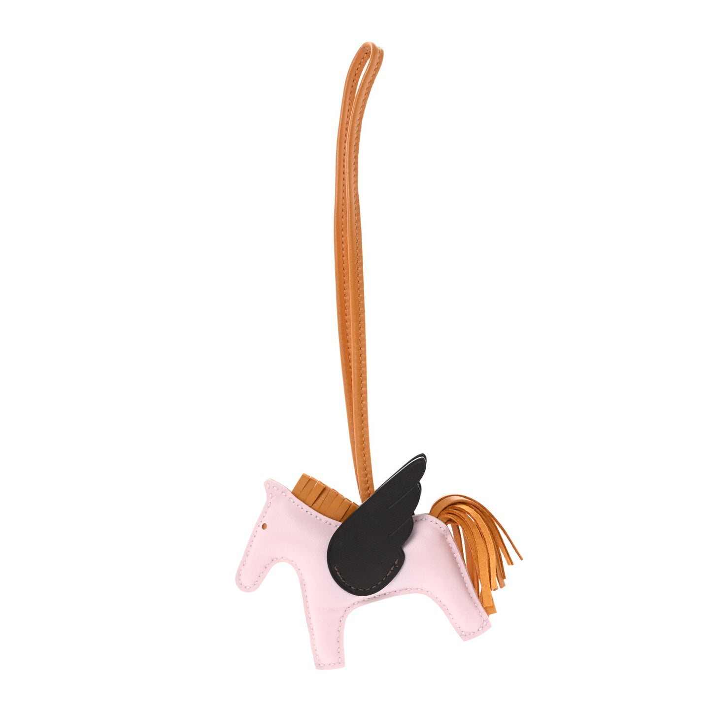 Milo Lambskin Grigri Rodeo Pegase Horse Bag Charm PM Mauve Pale Sesame Ebene