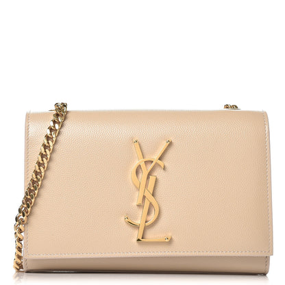 Saint Laurent Grain De Poudre Small Monogram Kate Satchel Nude Powder 1 of 8