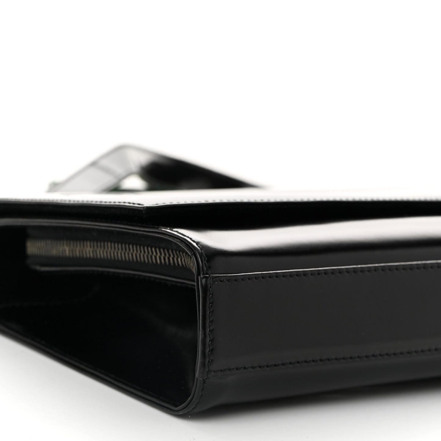 Patent Web Shoulder Bag Black