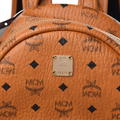 MCM Visetos Small Side Stud Stark Backpack Cognac 9 of 10