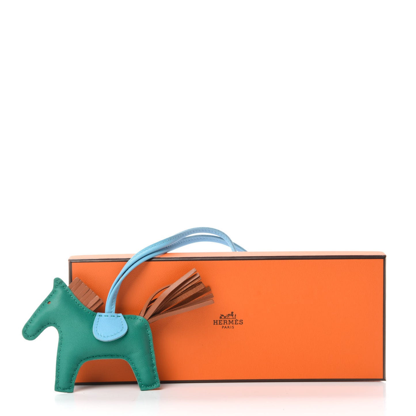 Milo Lambskin Grigri Rodeo Horse Bag Charm PM Vert Verone Gold Celeste