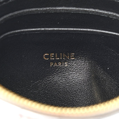 Celine Laminated Calfskin Quilted C Charm Coin Card Pouch Silver 5 of 8