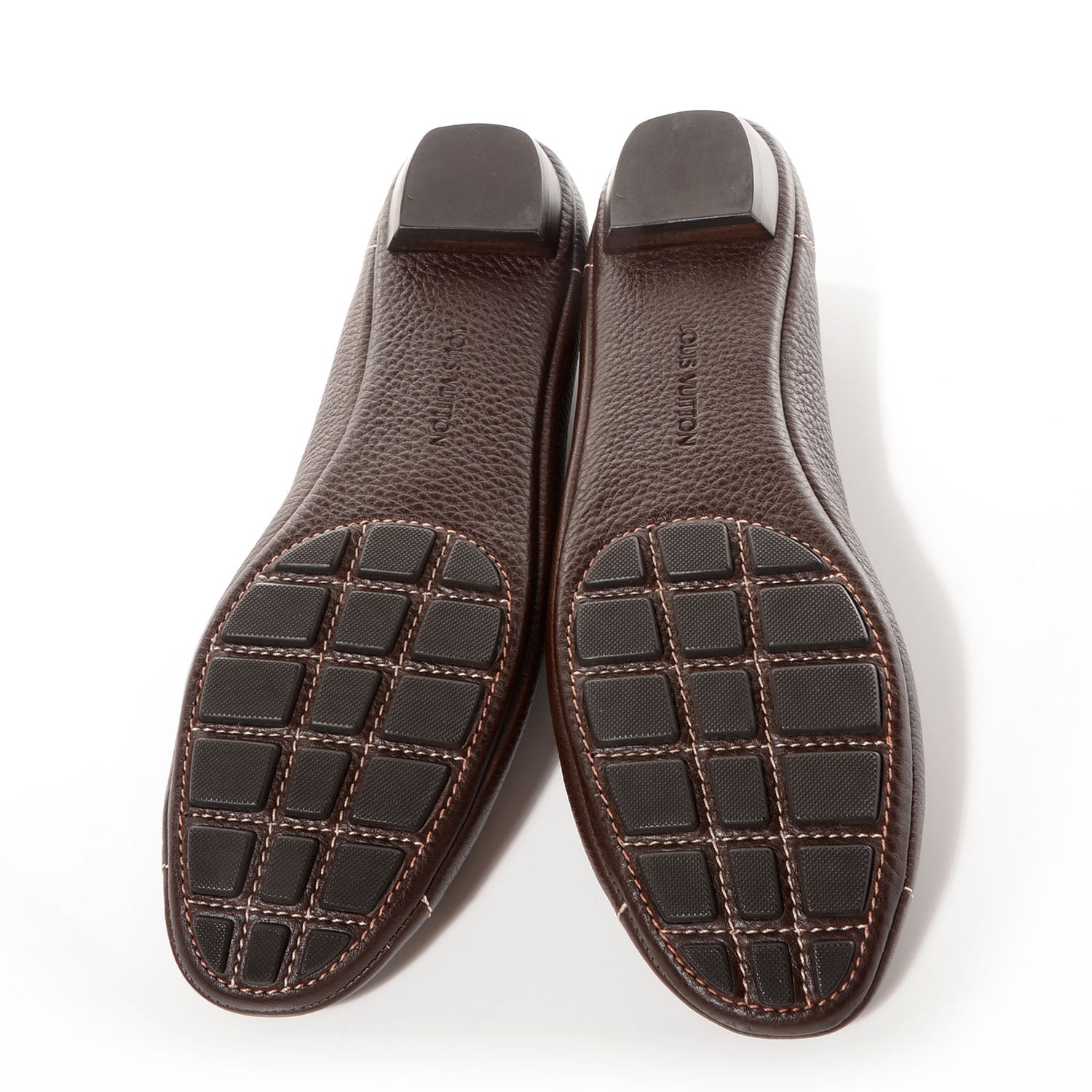 Louis Vuitton Pebbled Leather Oxford Ballerina Flats 42 Marron 5 of 8