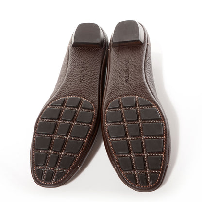 Louis Vuitton Pebbled Leather Oxford Ballerina Flats 42 Marron 5 of 8