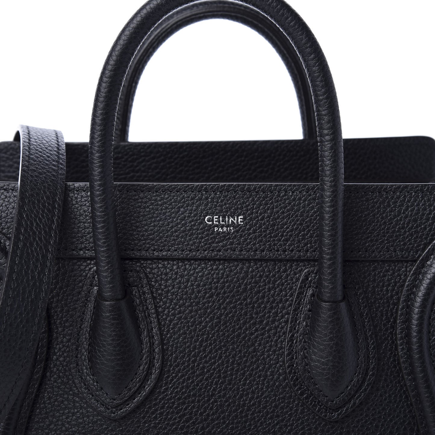 Drummed Calfskin Nano Luggage Black