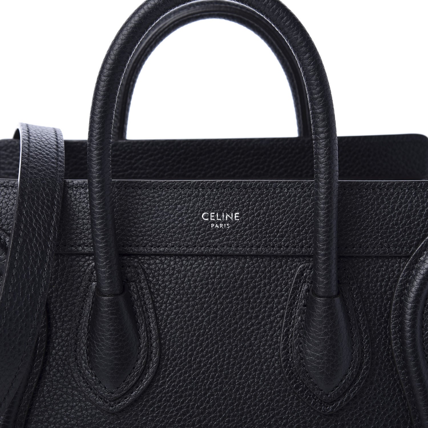 Celine Drummed Calfskin Nano Luggage Black 10 of 11