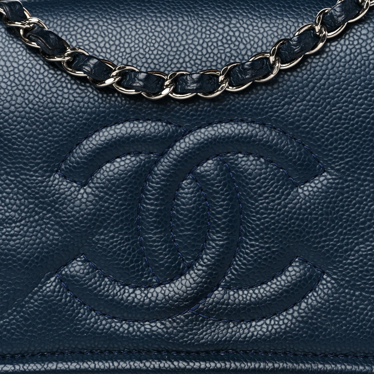 Chanel Caviar Medium Timeless CC Flap Navy Blue 7 of 13