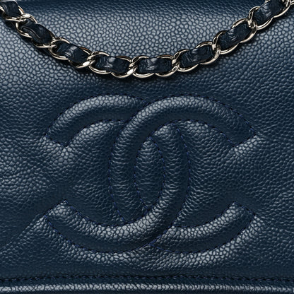 Chanel Caviar Medium Timeless CC Flap Navy Blue 7 of 13