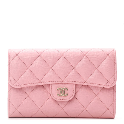 Chanel Caviar Quilted Medium Flap Wallet Pink 1 of 8