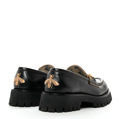 Gucci Cordovan Lux Womens Harald Horsebit 25mm Platform Loafers 38.5 Black 4 of 9