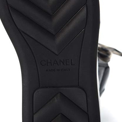 Chanel Patent Calfskin Quilted Womens High Top Sneakers 37.5 Black 6 of 7