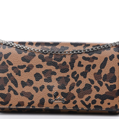 Christian Louboutin Calfskin Empire Leopard Print Boudoir Chain Wallet Caramel 6 of 6