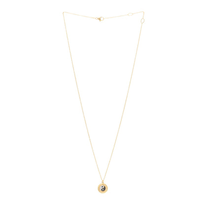 David Yurman 18K Yellow Gold Diamond Black Diamond Yin Yang Pendant Necklace 3 of 5