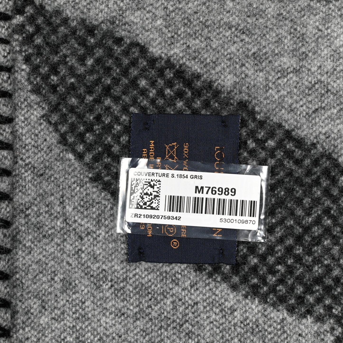 Wool Cashmere Jacquard Since 1854 Blanket Grey