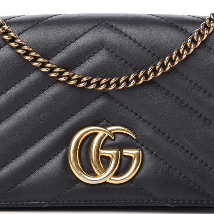 Gucci Calfskin Matelasse GG Marmont Mini Bag Black 9 of 9