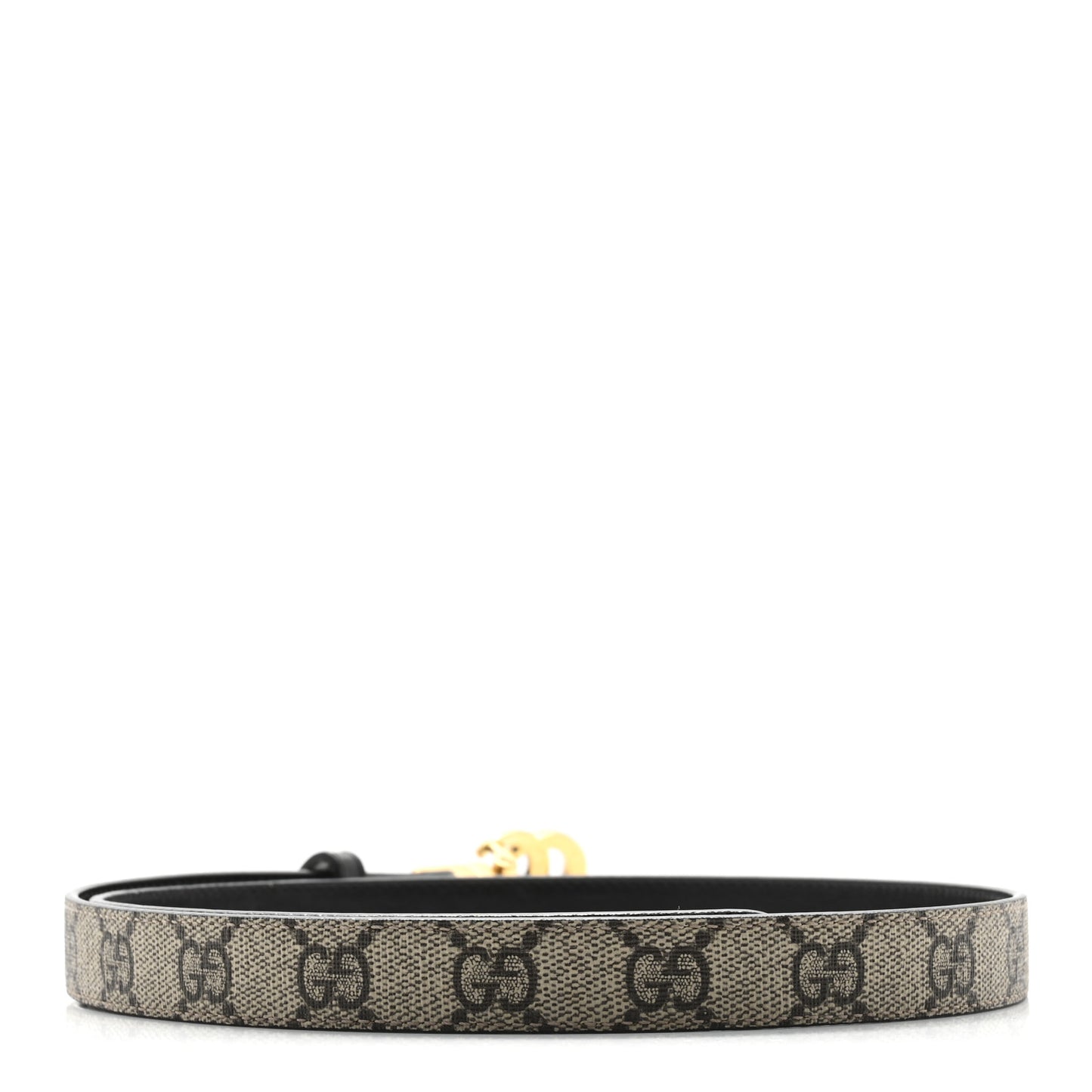 GG Supreme Monogram Plutone Calfskin Double G Reversible 30mm Belt 85 34 Beige Ebony Black