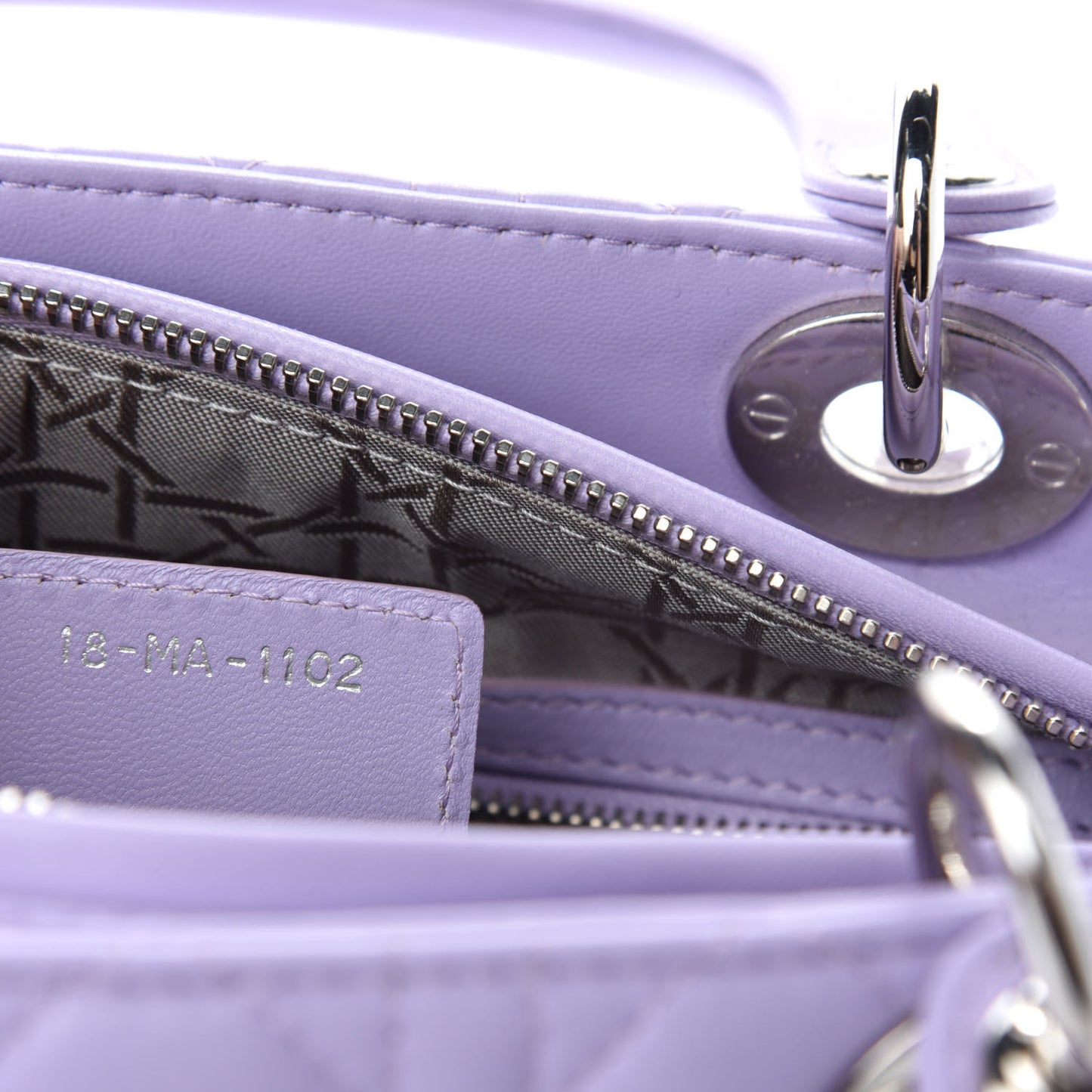 Lambskin Cannage Medium Lady Dior Purple