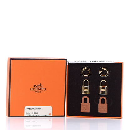 Hermes Swift O'Kelly Earrings Gold 6 of 6