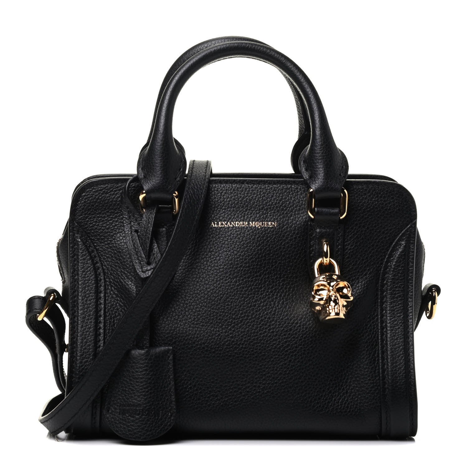 Alexander McQueen Pebbled Calfskin Mini Padlock Tote Black 1 of 10