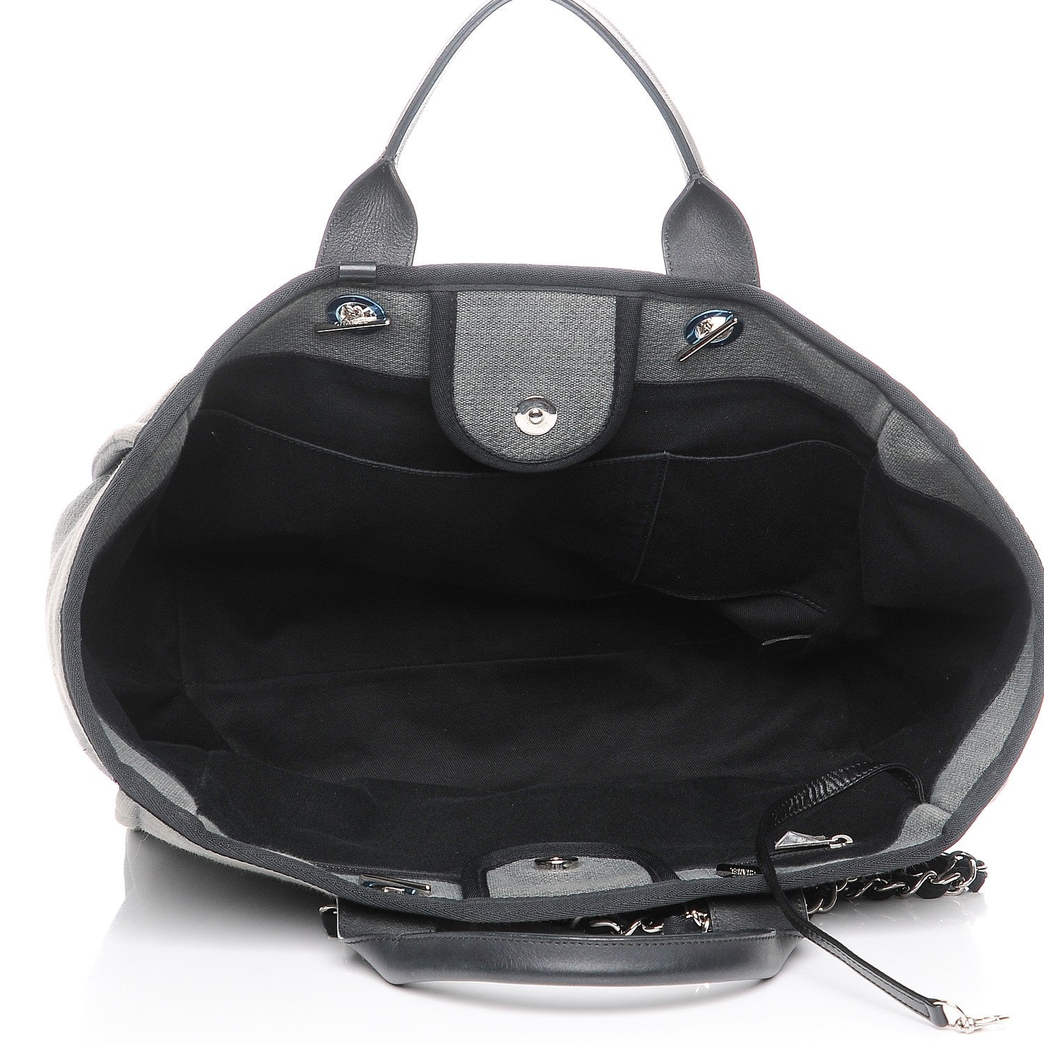 Chanel Canvas Deauville Large Tote Grey 6 of 8