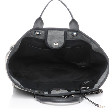 Chanel Canvas Deauville Large Tote Grey 6 of 8