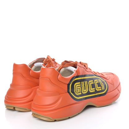 Gucci X SEGA Calfskin Logo Mens Rhyton Sneakers 12 Deep Orange 4 of 10