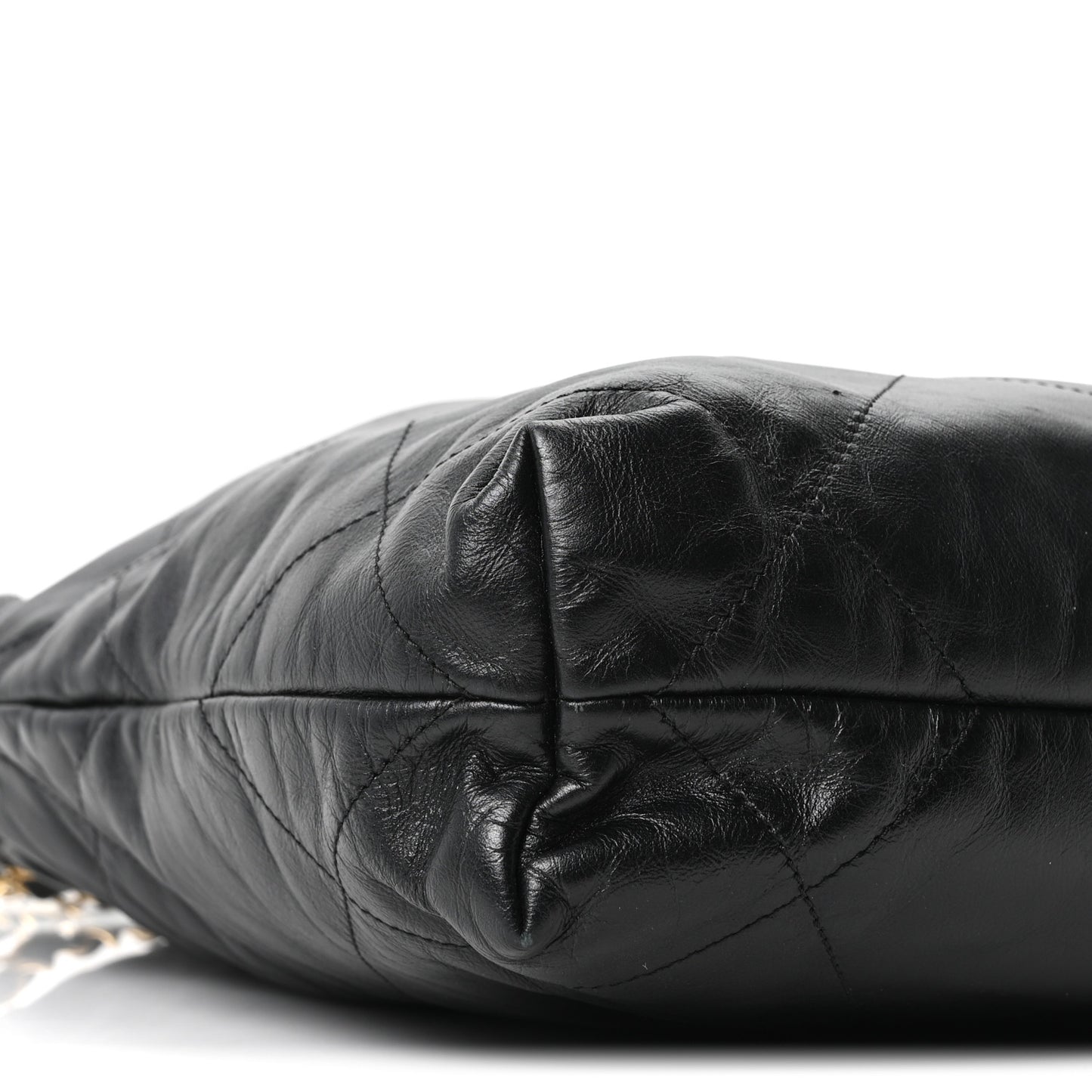 Shiny Calfskin Quilted Small Chanel 22 Black