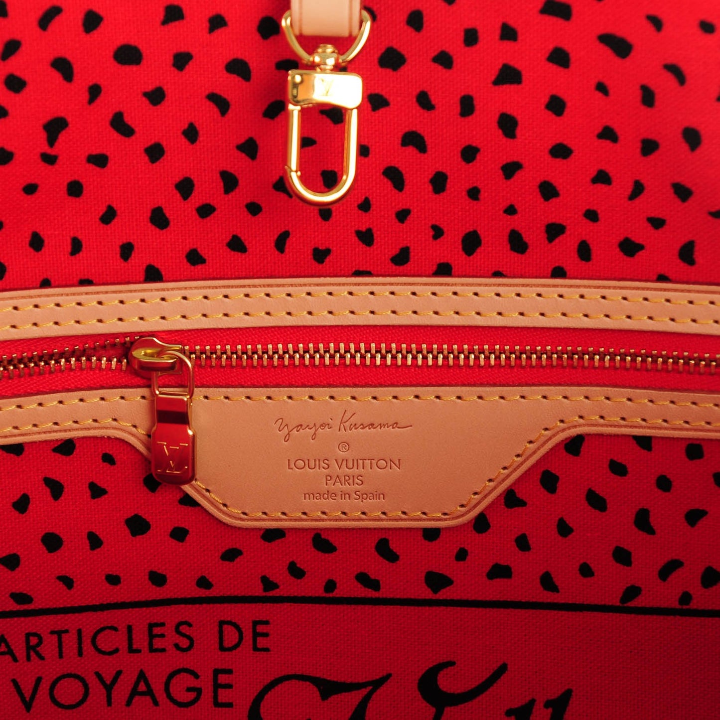 Monogram Kusama Waves Neverfull MM Red
