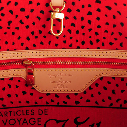 Louis Vuitton Monogram Kusama Waves Neverfull MM Red 6 of 7