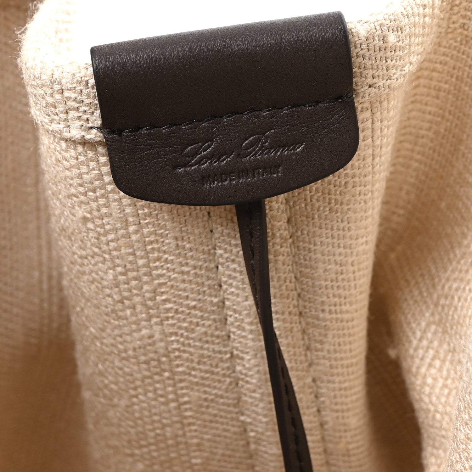 Loro Piana Silk Calfskin Small Ghiera Shopper Tote Milk Amber Dark Chocolate Licorice 6 of 10